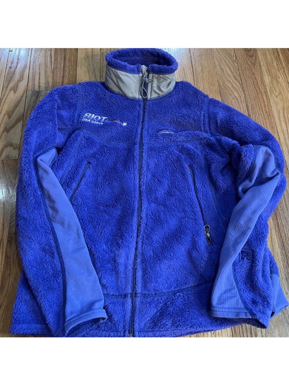 Patagonia Cobalt Blue w purple hue R4 fleece jacket S 2000’s